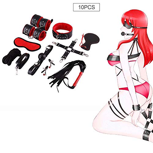Novedad Esposas especiales Paquetes de felpa Conjunto de atadura Tobillo Máscara de ojo Gargantilla Traje SM Kit de amarre Correa Traje Juguete coqueteo 10pcs 11 PCS/juego