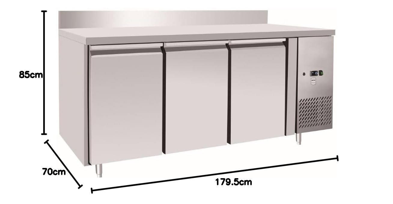 METRO Professional Kühltisch GCC3100BS, Edelstahl, 334 l, 400 W, automatische Abtauung, mit Schloß und Aufkantung, silber