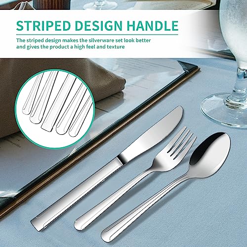 20-Piece-Silverware-Set-ENLOY-Stainless-Steel-Flatware-Set-Service-for-4-Stripes-Cutlery-Utensil-Set-Kitchen-Utensil-Set-Include-Knife-Fork-Spoon-Mirror-Polished-Dishwasher-Safe