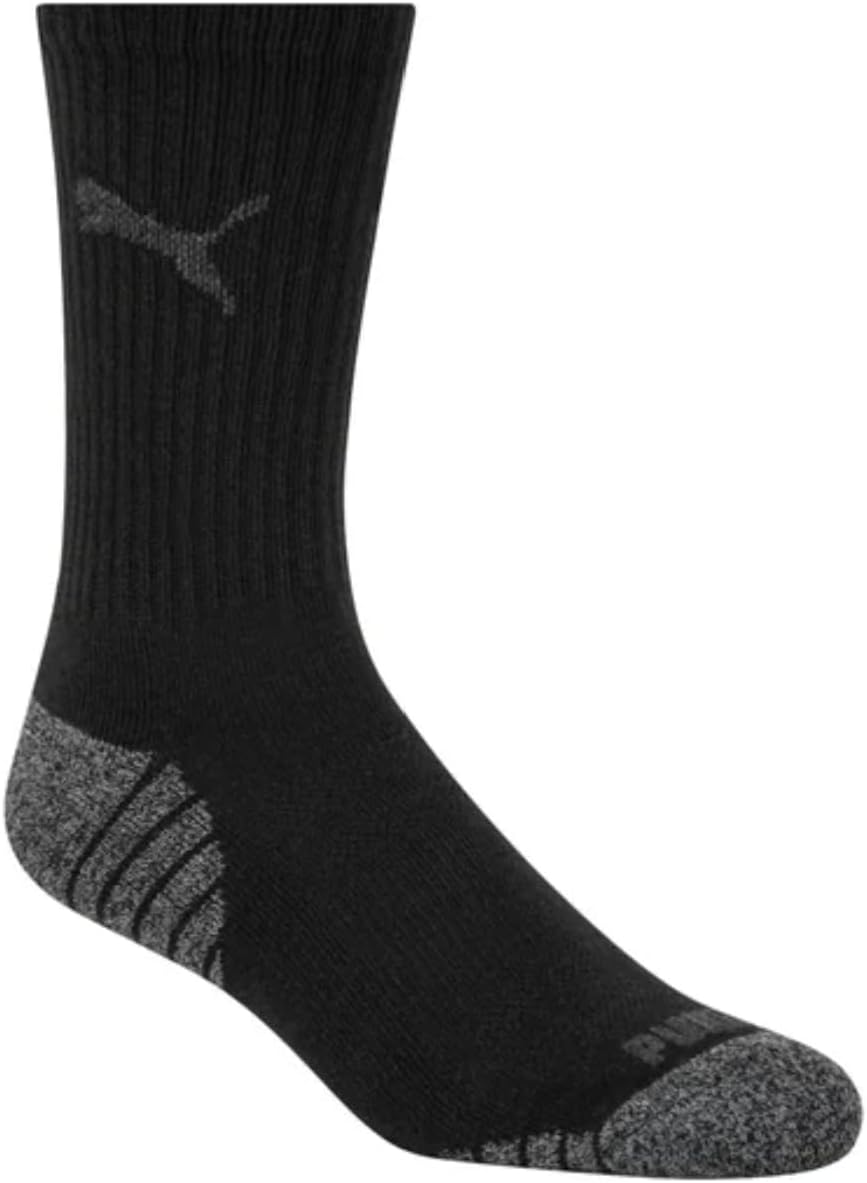 Puma Drycell Men's Crew Socks, 8 Pairs, Black, Fits Shoe Sizes 6-12 - Image 2
