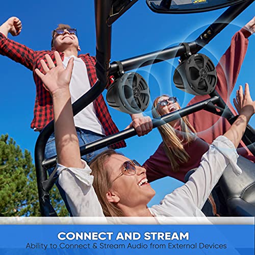 Pyle Waterproof Off-Road Speakers With Amplifier - 5.25 Inch 1000W 2-Channel Outdoor Marine Waketower, Full Range For Atv Utv Quad Jeep Boat - Pyle Plutv52Ch #TOP5