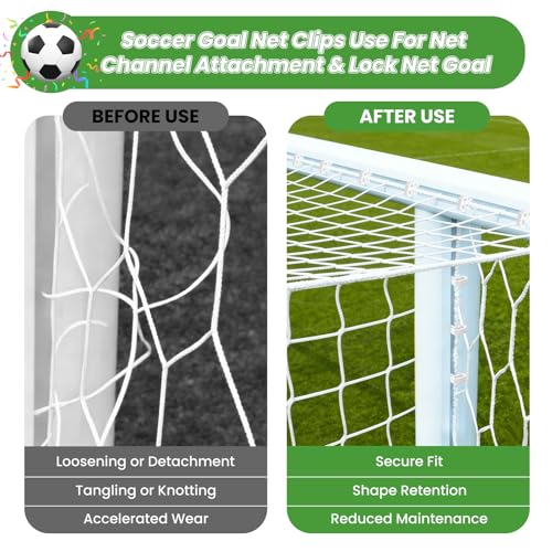 Soccer Net Clips for Goal (120 PCS), Soccer Goal Lock Net Clips Use for Football Net, Durable Nylon Soccer Goal Net Clips for Most Goal Net, Net Clips Accessories (White) - Thumbnail 3