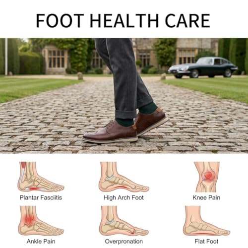 Image of Coramtty Men Casual Arch Support Oxford Shoes Formal Sneakers | Timeless brogue silhouette, stable cushion layer, versatile matching style, suitable for ceremonies and daily outings