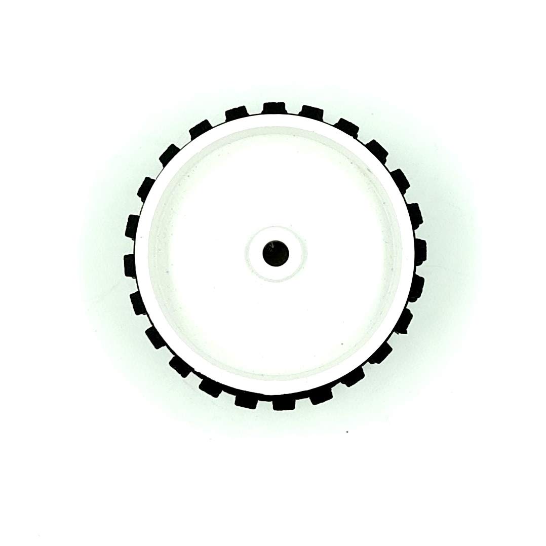 INVENTO 1pcs 70mm x 20mm Plastic Robotic Wheel Durable Rubber Tire Wheel 6mm Hole for DC Geared Motor RC Car Robot