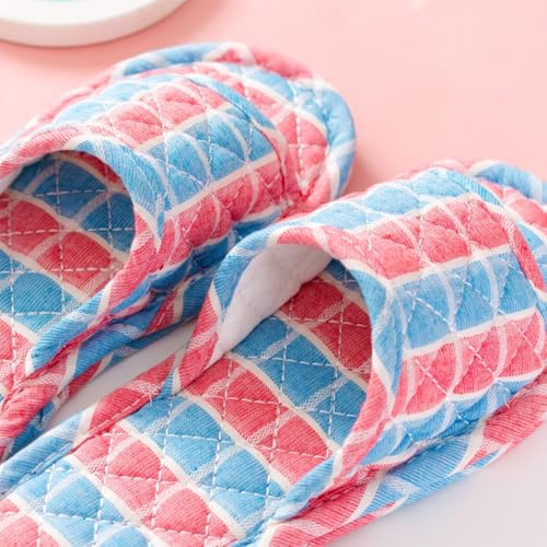 Premium Comfort All Seasons Checker Plaid Women's House Slippers Indoor Soft Home Slip On Shoes Cushion Sole3