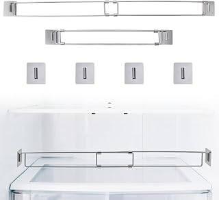 2pcs RV Refrigerator Tension Rods, Refrigerator Storage Rod Cabinet Tension RV Fridge Shelf Bars Holding Bars RV Fridge Accessories for Holding Objects Food Drink
