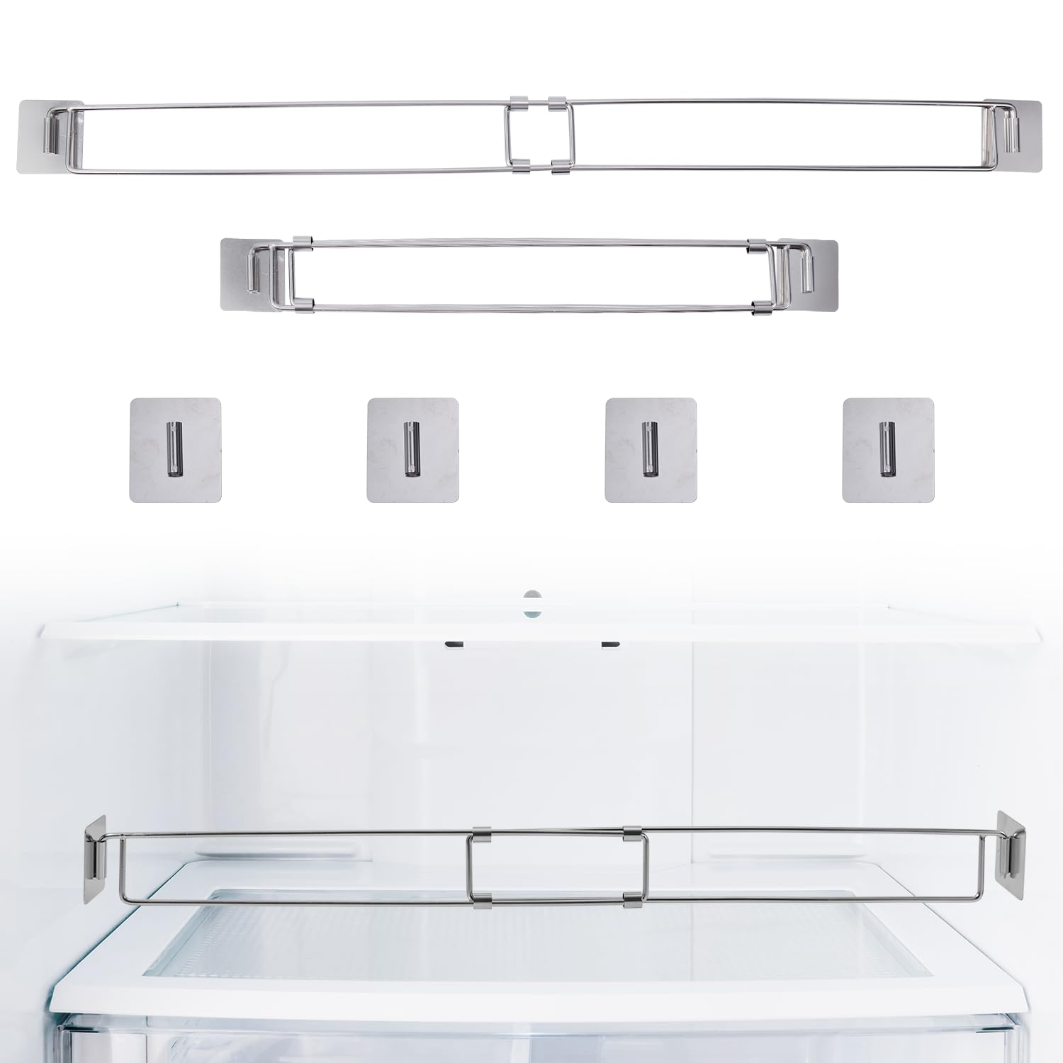 2 Barras De Tensión Para Refrigerador De RV - Ajustables 31,75-56,6 Cm, Accesorios Para Evitar Caídas En Camping Y Autocaravana