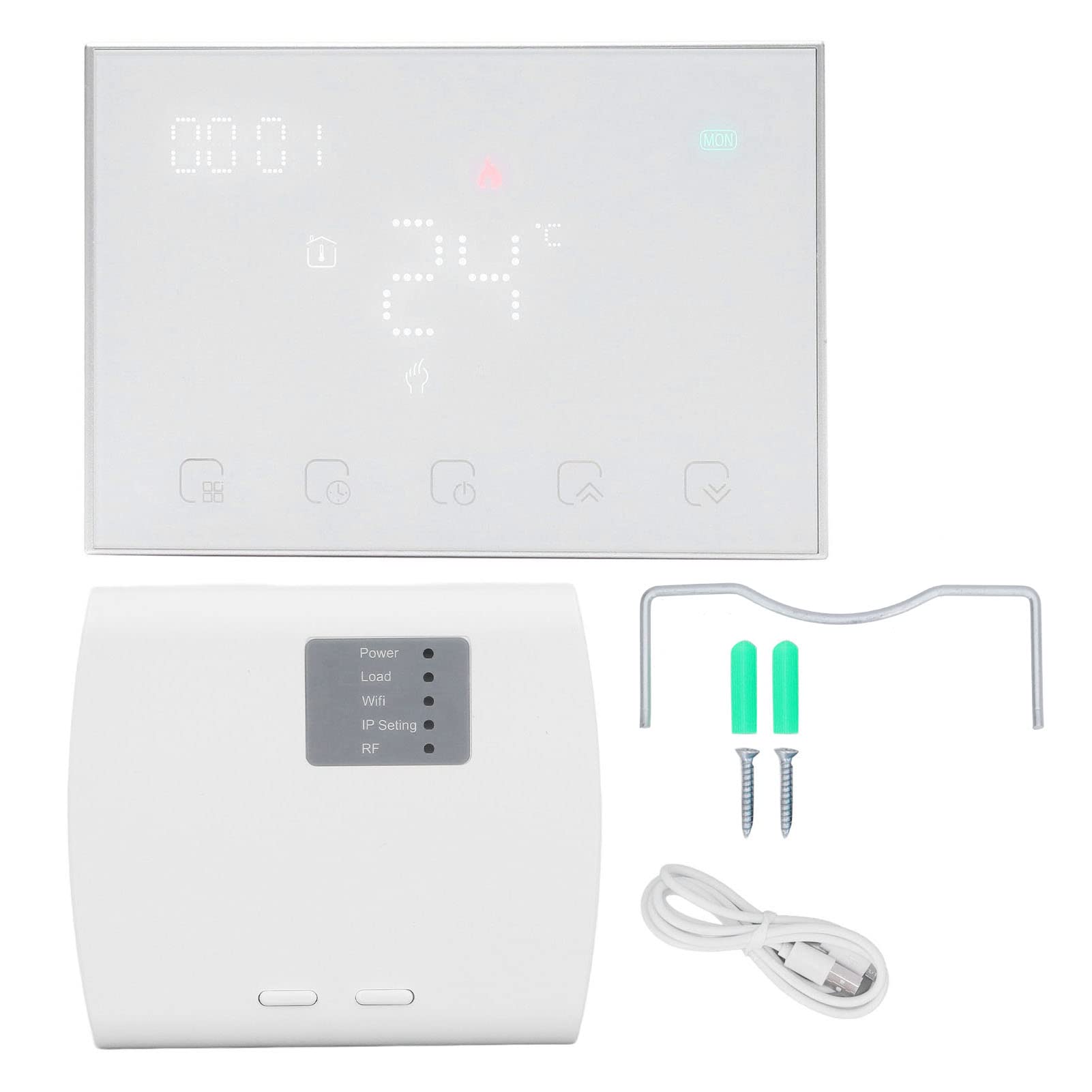 Hyuduo Inteligentny Termostat WiFi Sterowanie Głosowe Termostat 95–230 V USB Programowanie Czasowe do Ogrzewania Elektrycznego ze Sterowaniem za pomocą Aplikacji Harmonogram Tygodniowy dla
