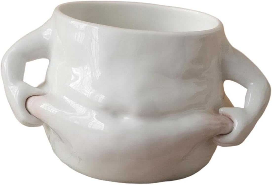 perfk Creative Coffee Mug cup Housewarming Gift Novelty white Big Belly Funny for school Office Party Restaurant