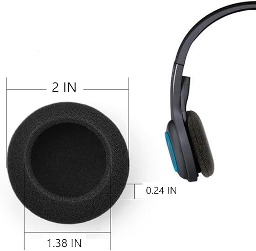 Miniatura 2 de VUFVOID 4 almohadillas de espuma de repuesto de 2.165 in/2.2 pulgadas, almohadillas de esponja aplicables para la mayoría de auriculares de teléfono