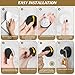 BKV Suction Cup Hooks for Glass Window,Removable Shower Hooks for Inside Shower,Metal Towel Hooks for Bathrooms,4 Pack(Black)