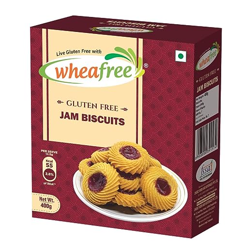 Image of Wheafree Gluten Free Jam Biscuits | Mixed Fruit Pulp Filled Cookies | Tasty & Crunchy Snacks | Perfect Tea-Time Treat | 400g Vegetarian Biscuit Pack