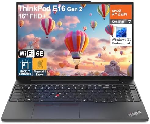 Lenovo ThinkPad E16 16" FHD+ Business Laptop Computer, AMD Octa-Core Ryzen 7 7730U (Beat i7-1355U), 40GB DDR4 RAM, 2TB PCIe SSD, WiFi 6, Backlit Keyboard, Fingerprint Reader, Windows 11 Pro, AZ-XUT