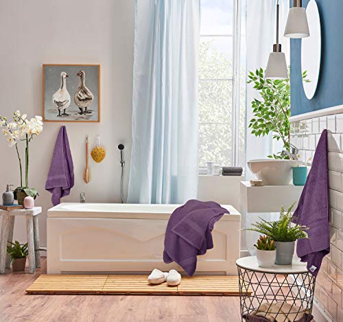 Utopia Towels 8 Piece Premium Towel Set, 2 Bath, 2 Hand, and 4 Wash Cloths, 600 GSM 100% Ring Spun Cotton, Highly Absorbent Towels for Bathroom, Gym, Hotel, and Spa, Plum