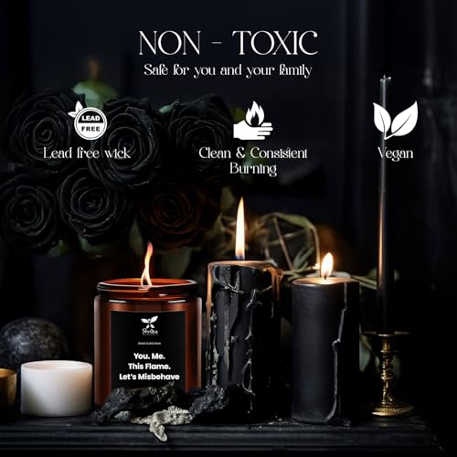 Image of Black Oudh & Rose Soy Candle, 180g, 100% Natural Soy Wax, Hand-Poured Aromatherapy Jar Candle, Essential Oil Scent, 40+ Hour Clean Burn, Gift for Home Decor & Self-Care