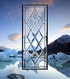 Beveled Diamond Stained Glass Window Panel