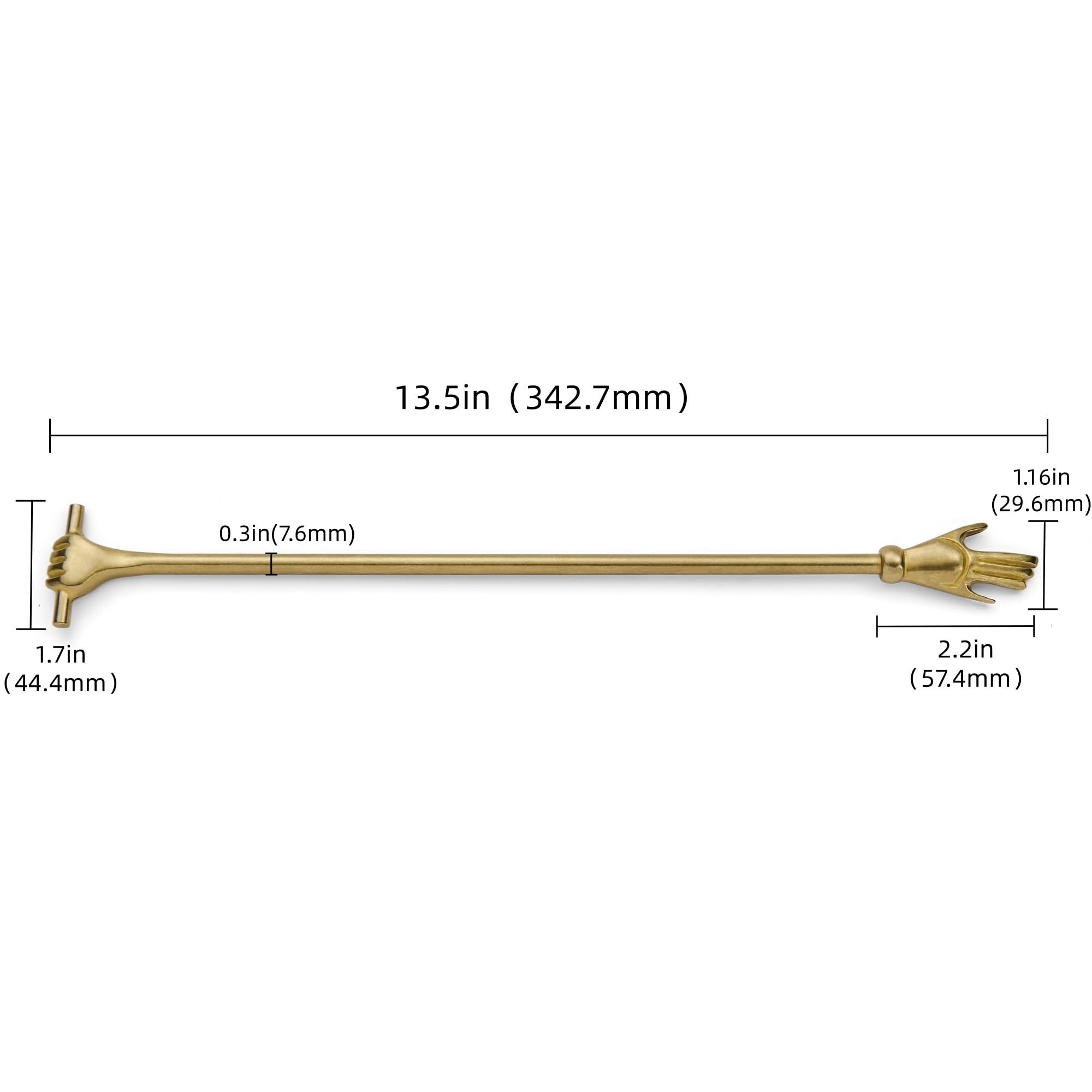 KHTUMEWARE-HAND Decorative Hand Bar, Brushed Brass in Brushed Brass — KHTUMEWARE
