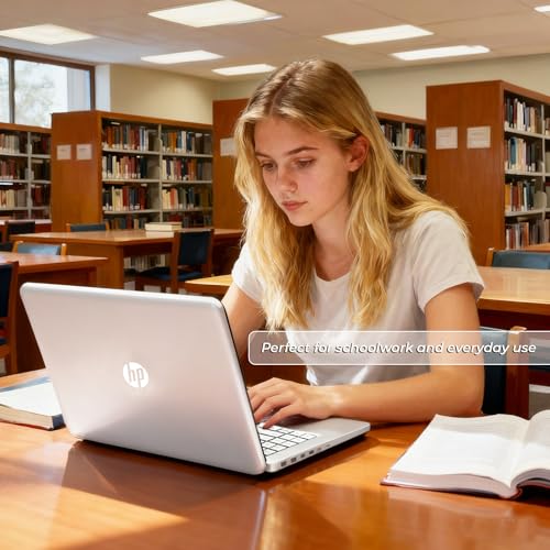 Image of HP Ultrabook Laptop with Copilot AI • Intel Processor • 16GB RAM • 128GB SSD + 1TB Cloud Storage • Microsoft 365 • Windows 11 • Thin & Portable Student Laptop for Everyday Use