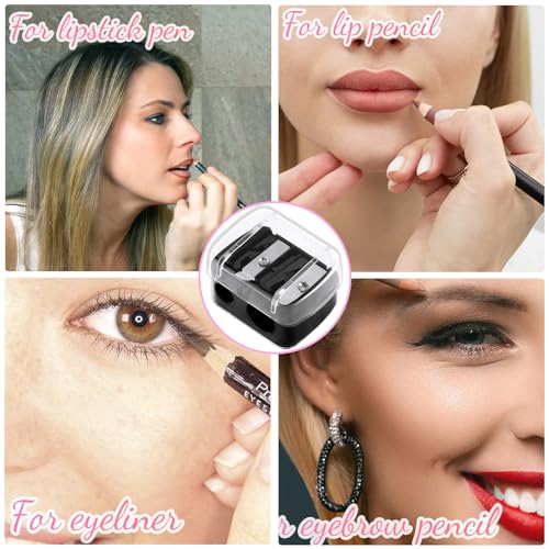 4 Pcs Eyeliner Sharpener, Lip Liner Sharpener, 2 Holes Dual Eye Pencil Sharpener, Eyebrow Pencil Sharpener for Eyebrow Pencil Eye Pencil Eye Liner Lip Line Brow Pencil - Image 7