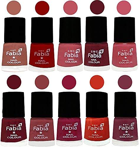 Image of ALL IN ONE (PACK OF 10), Long Lasting Glossy Nail Polish, 6 ml Each, All Vibrant Colours,02406