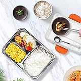 Electric Lunch Box 40W 3-in-1 Electric Lunch Box UK Plug for Car/Truck and Home, 220V/12V/24V Self Heating Lunch Box with Detachable Stainless Steel Container, Spoon and Chopsticks(Orange+White)
