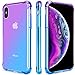 Salawat for iPhone Xs Case, Clear iPhone X Case Cute Gradient Slim Anti Scratch TPU Phone Case Cover Reinforced Corners Shockproof Protective Case for iPhone X/Xs (Purple Blue)