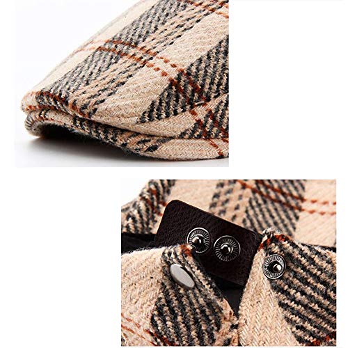 Croogo Newsboy Hat Classic Irish Duckbill Hat Herringbone Beret Cap Winter Golf Hunting Hat,Camel-Bl26 #TOP3