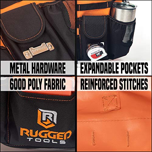 Rugged Tools Bucket Tool Organizer - 64 Pocket Bucket Caddy For 5 Gallon Buckets - Liner Insert For Construction, Garden, Carpenter #TOP3