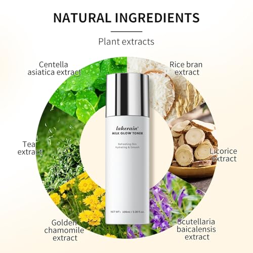 NICEFACE Milk Glow Toner for Face - Deep Hydrating Milky Facial Toner with Niacinamide, Refreshing Skin, Moisturizer & Smooth, Ordinary Toner Skin Care, Cruelty Free, Vegan (100ml), White