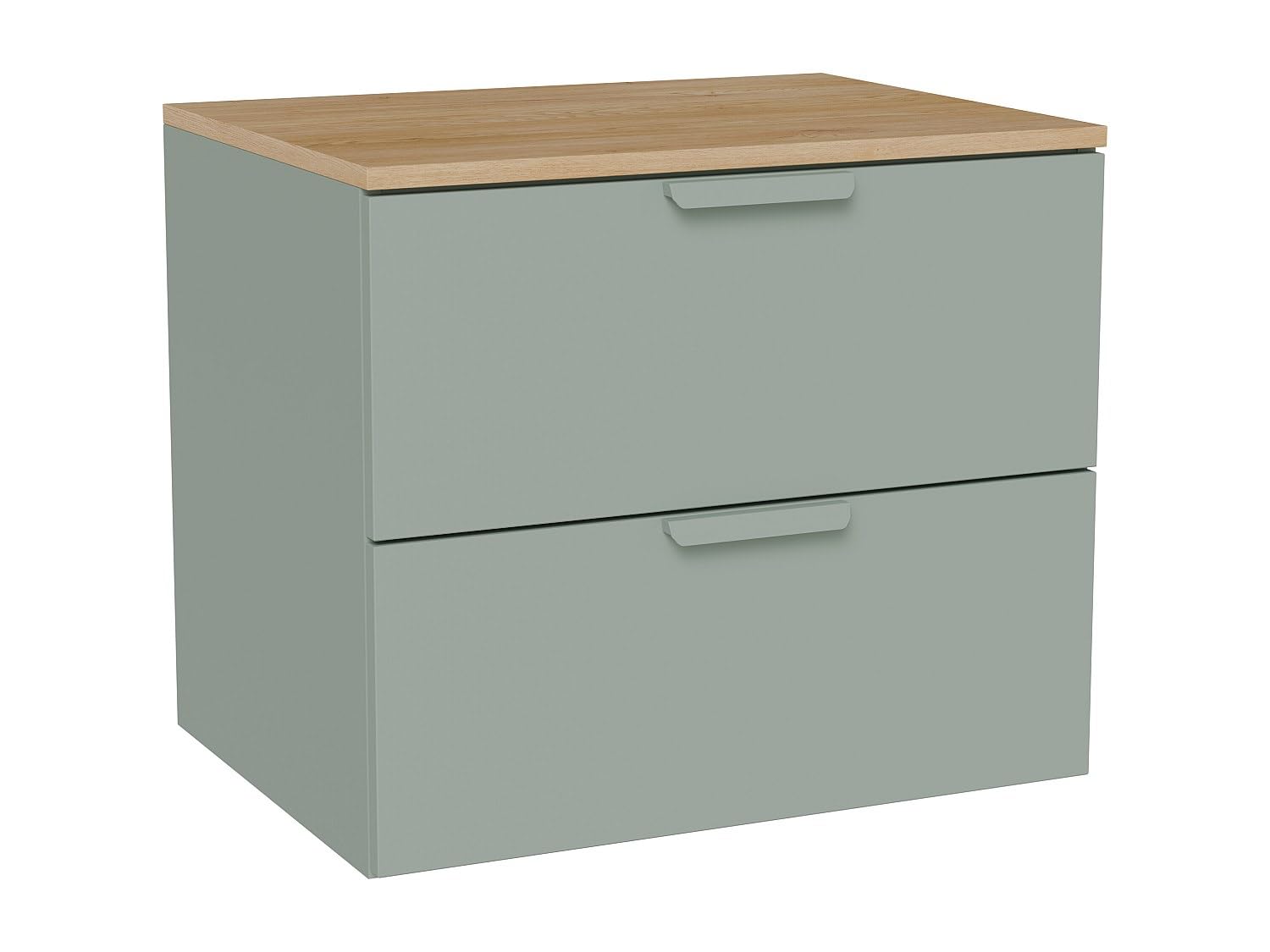 Vente-unique – Mueble bajo lavabo colgante con tabla – Verde salvia – L60 cm – AVORELI