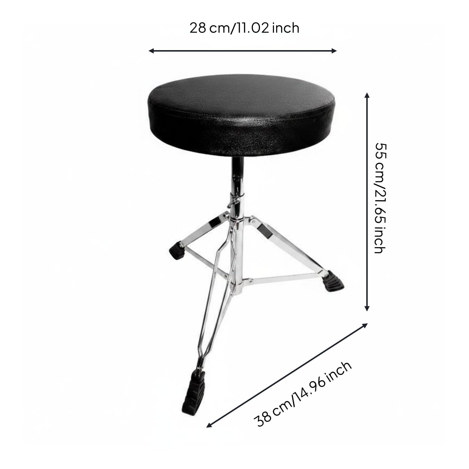 harayaa Siège de Batterie Réglable Tabouret Percussion Trône Musicien Chaise Rembourrée en Cuir avec Double Renfort et Surface Antidérapante au Sol Hauteur