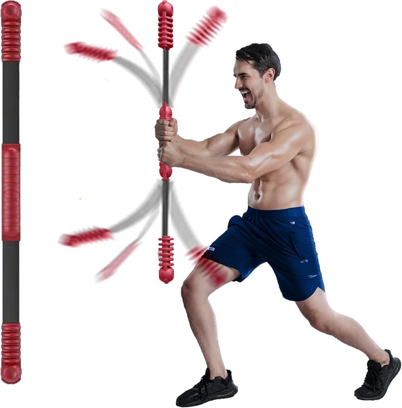 Image of Chest Expander Arm Strength Machine - Elastic Strength Twister Bar for Home Exercise - Ideal for Power Stretching, Resistance Training, Flexibility & Full Body Conditioning (1 Pcs)