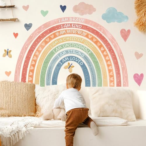 Vinilo Decorativo Arcoíris Boho con Frases Inspiradoras 20.6x34" miniatura 5