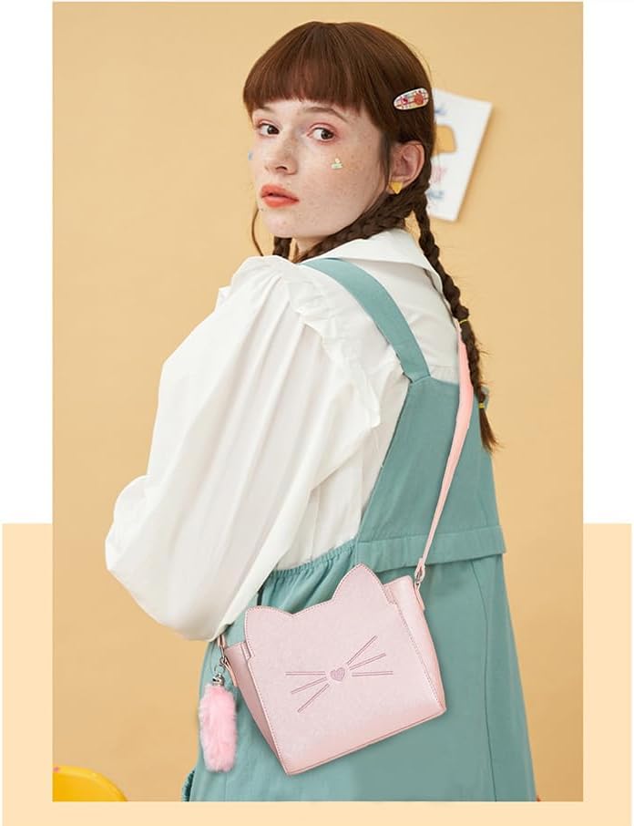 AFKOMST Kawaii Cat Purse for Girls Teens and Kids, Small Kitty Bag and Novelty Gifts for Birthday Christmas Valentine's Day | Aged 8-25, Fit Pad mini, Long Wallet, Vegan Leather - Image 9