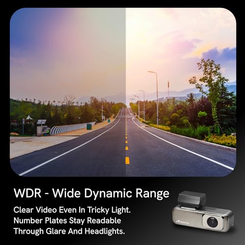 Image of Nextro X600 DualVision Car Dashcam, Parking Monitor, Hardwire Kit, 4K Front + 1K Rear Dual Channel, 145 Wide Angle, Wi-Fi App, Night Vision, WDR, G-Sensor, Voice Control, 1.47 inch IPS Display