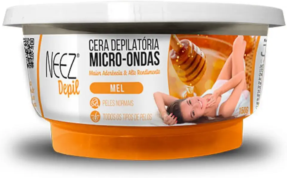 Cera Quente Micro Ondas Depilatória Mel Profissional Neez Depil Corpo e Rosto Pele Suave 150g