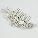 LUX ACCESSORIES Pave Floral Faux Pearl Crystal Leaf Bridal Hair Comb