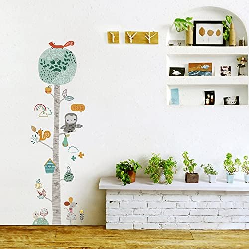 Kids Height Chart Wall Decals, Baby Growth Height Wall Ruler, Lovely Forest Animals Mouse Owl Squirrel Tree Height Measure Wall Stickers, Removable DIY Mural Decor for Kids Bedroom, Nursery, Classroom 3 51TmC++jknS. AC