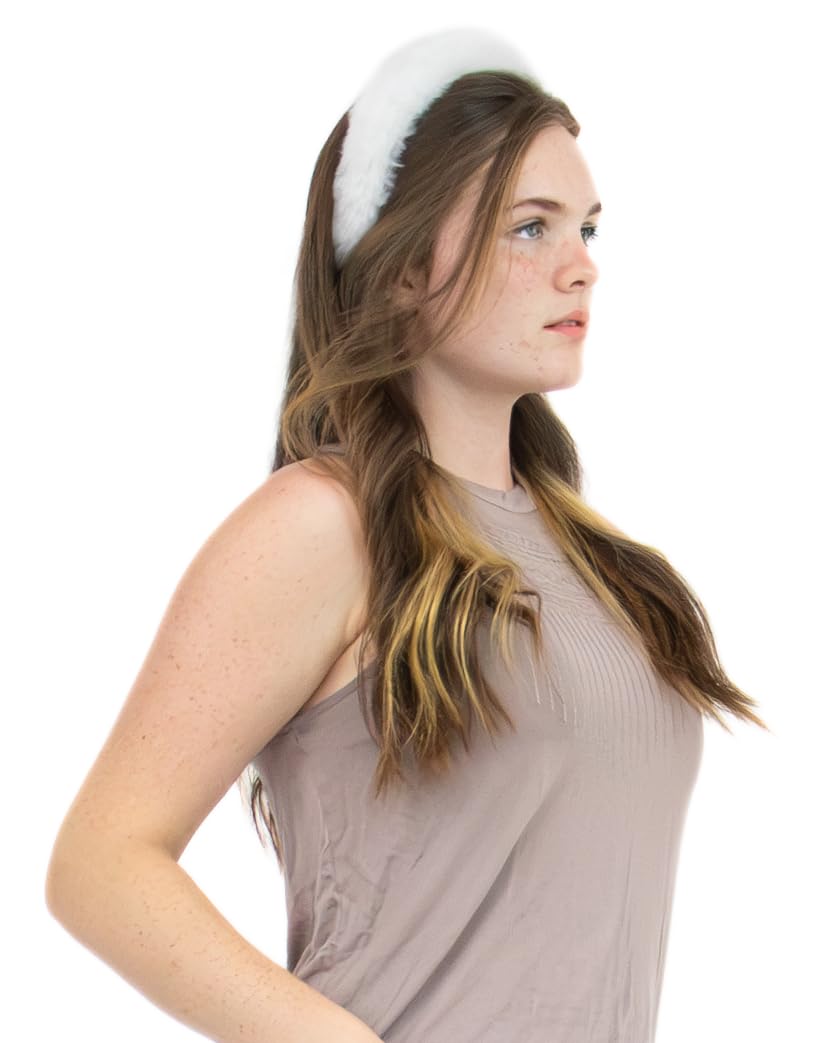 Amazon.com : surell Faux Rex Headband (White) for Women  display picture 3