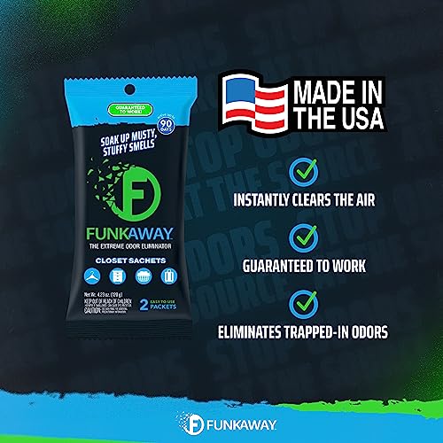funkaway extreme odor eliminating closet sachet odor absorbing packet ideal for closets drawers hampers attics and storage spaces fresh smell for up to 90 days