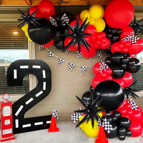 Image of TONIFUL 4 Pcs Explosion Star Balloons Black Foil Balloon Party Decorations | 22 Inch Large Mylar Star Balloon for Halloween Party Decor Graduation Gothic Birthday New Year Wedding Photo Booth Supplies