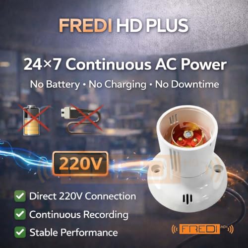 Image of FREDI HD PLUS WiFi Indoor Security Camera 1080P Full HD Live View Mobile Motion Detection Loop Recording AC Power 32GB Inbuilt Storage