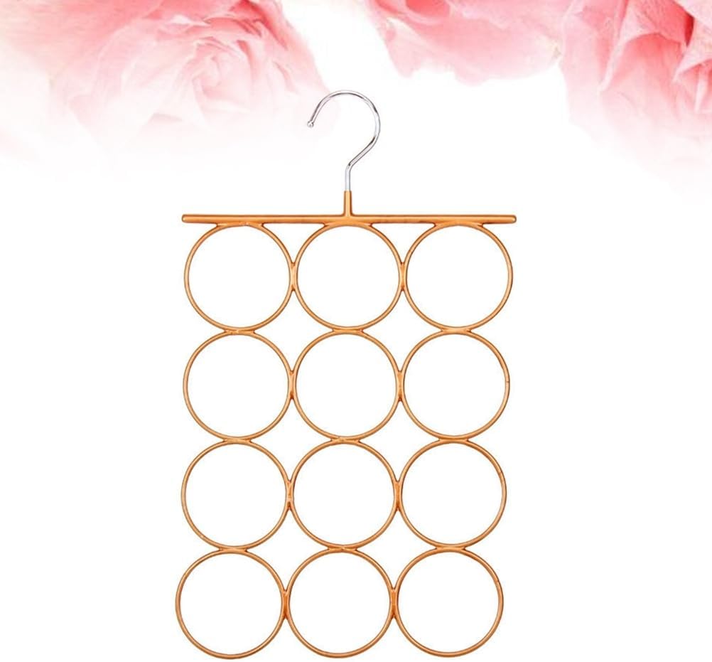 Unomor 1Pc Gold Scarf Tie Hanger Rack Slip Storage Organizer for Closet Space Saver for Ties and Scarves Multipurpose Clothes Hanger Wardrobe Display