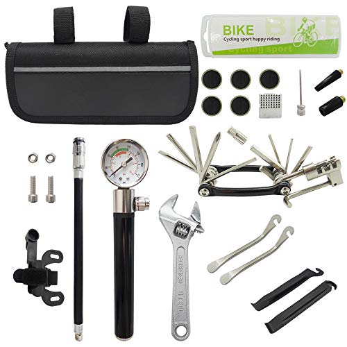 N\B Portable Bike Tool Kit, Waterproof Bike Tire Repair Tools Kit for Bike Daily Maintenance, Bike Camping Travel Emergency Tire Repair All in One Bike Safety Fixes Tools Bag