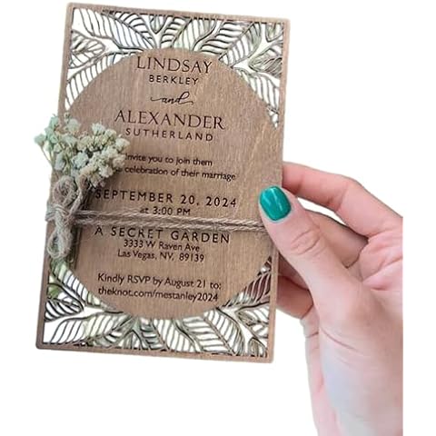 Invitations de mariage en bois LSDINDF Cover