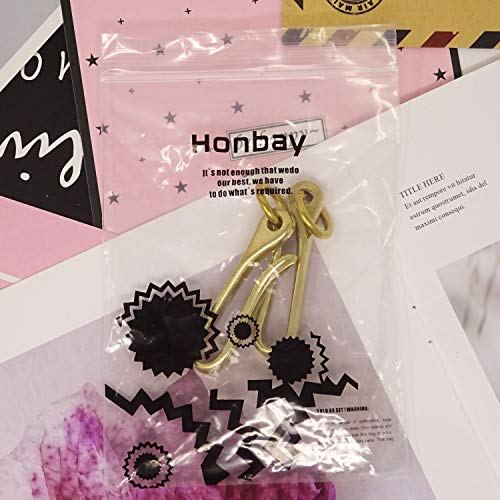 Honbay 2Pcs Brass U Hook Key Rings Car Keychains Belt Clips Pocket Clip Holder With Ring For Men And Women #TOP6