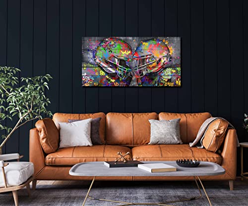 Sixttart Graffiti Rugby Sports Posters Canvas Wall-Art - American Football Sport For Boy's Room Wall Decor - Football Poster Ready To Hang Size 40" X 20" #TOP7