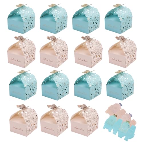 30 Pièces Boîtes à Bonbons en Papier Creux, Motif à Fleurs Boîtes Cadeaux de Bonbons, Motif à Fleurs Boîtes de Bonbons en Papier, pour Mariage, Les Fêtes (Rose,...