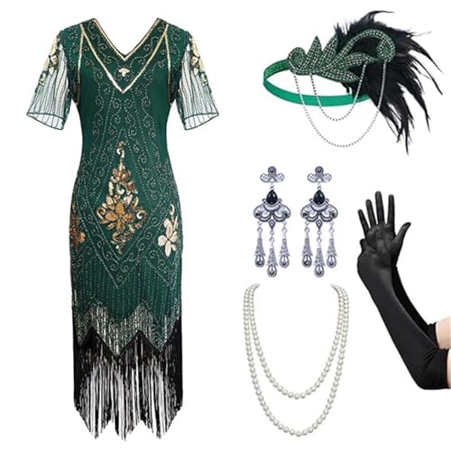 Robe a frange retro a paillettes pour soiree et scene