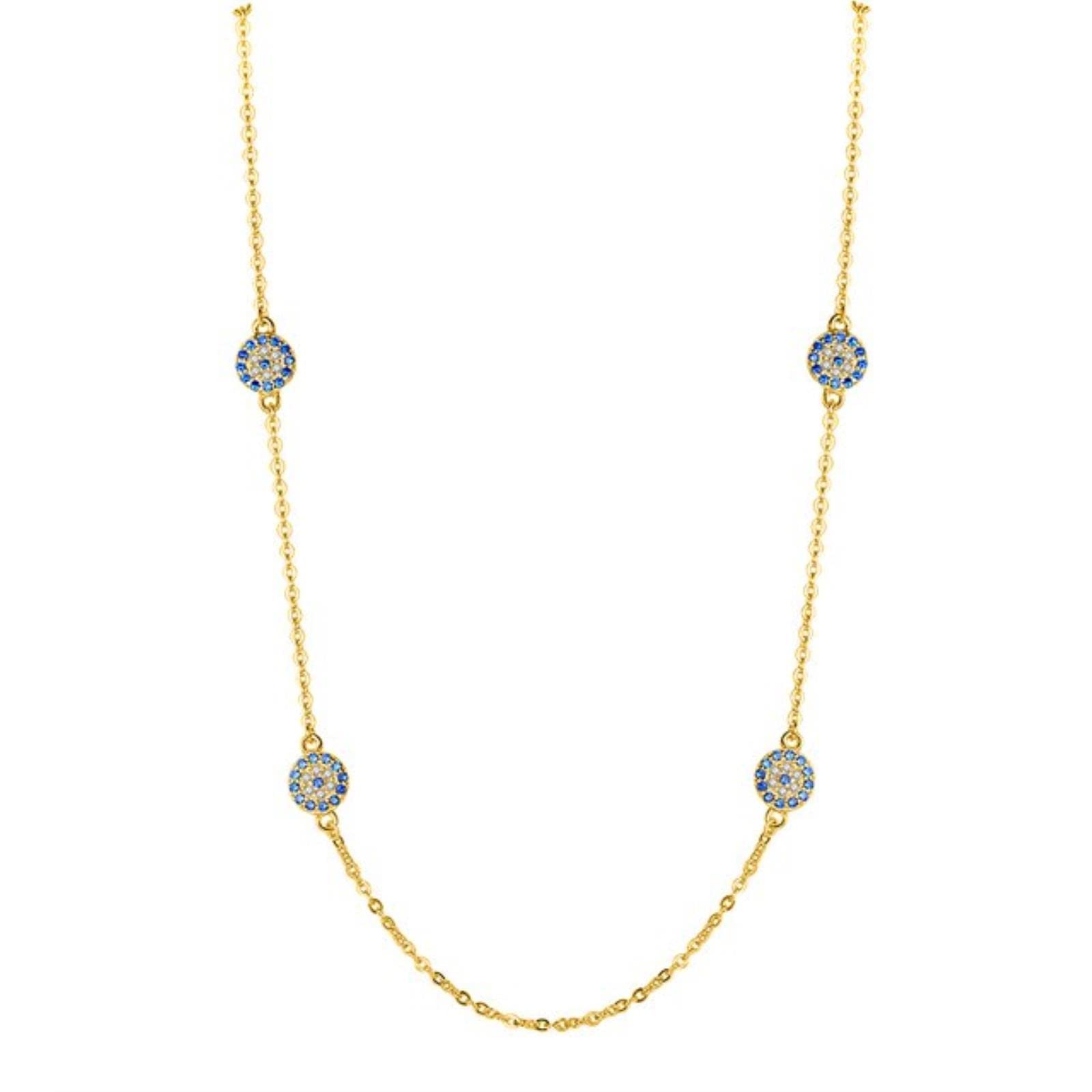 LAMGUL Collar con Colgante de Ojo Malvado con Personalidad, Cadena Larga de Plata de Ley 925, Collares turcos de Cristal, joyería de la Suerte para Mujeres y niñas